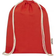 Oregon ściągana sznurkiem torba na zakupy z bawełny z recyklingu z certyfikatem GRS 140 g/m², czerwony