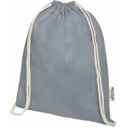 Oregon ściągana sznurkiem torba na zakupy z bawełny z recyklingu z certyfikatem GRS 140 g/m², szary