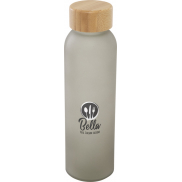 Matowa butelka ze szkła sodowo-wapniowego Lume 500 ml z zakrętką bambusową  , szary