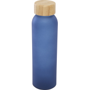 Matowa butelka ze szkła sodowo-wapniowego Lume 500 ml z zakrętką bambusową  , niebieski