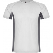 Shanghai sportowa koszulka męska z krótkim rękawem, l, biały, szary