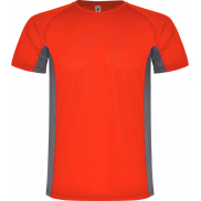 Shanghai sportowa koszulka męska z krótkim rękawem, 2xl, czerwony, szary
