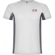 Shanghai sportowa koszulka dziecięca z krótkim rękawem, 16, biały, szary