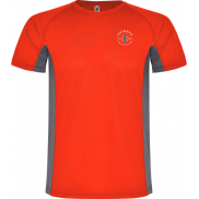 Shanghai sportowa koszulka dziecięca z krótkim rękawem, 8, czerwony, szary