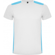 Detroit sportowa koszulka unisex z krótkim rękawem, 2xl, biały, niebieski