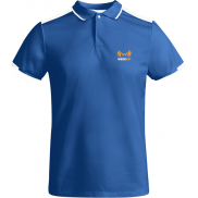 Tamil sportowa koszulka dziecięca polo z krótkim rękawem, 12, niebieski, biały