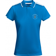 Tamil sportowa koszulka damska polo z krótkim rękawem, 2xl, niebieski, biały