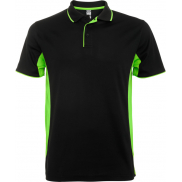 Montmelo koszulka polo unisex z krótkim rękawem, l, czarny, zielony