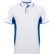 Montmelo koszulka polo unisex z krótkim rękawem, l, biały, niebieski