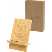 Ceibo zdejmowany stojak na telefon z bambusa, brazowy