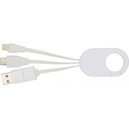 Troop kabel do ładowania 4 w 1 z tworzyw sztucznych pochodzących z recyklingu, biały