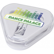 Rebel słuchawki douszne z pudełkiem do przechowywania z tworzyw sztucznych pochodzących z recyklingu, biały