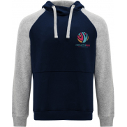 Badet dwukolorowa bluza z kapturem unisex, l, niebieski, szary