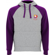 Badet dwukolorowa bluza z kapturem unisex, xl, szary, fioletowy