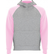 Badet dziecięca dwukolorowa bluza z kapturem, 7/8, szary, różowy