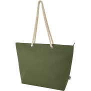 Panama torba termiczna na plażę z uchwytami ze sznurka wykonana z materiałów z recyklingu z certyfikatem GRS 23L, zielony