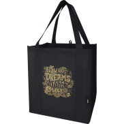 Liberty torba na zakupy z twardym dnem o pojemności 29 l wykonana z włókniny z recyklingu z certyfikatem GRS, czarny