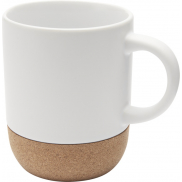 Billie kubek ceramiczny o pojemności 300 ml z detalami z korka i matowym wykończeniem, biały