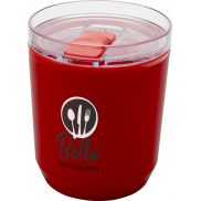 Hudson kubek z podwójnymi ściankami o pojemności 180 ml wykonany z tworzyw sztucznych pochodzących z recyklingu, czerwony