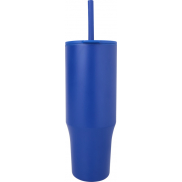 Brady izolowany kubek z certyfikatem RCS o pojemności 900 ml z silikonową słomką, niebieski