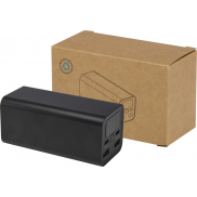 Acamar powerbank do laptopa o pojemności 20 000 mAh i mocy 70 W z aluminium z recyklingu, czarny