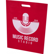 EcoSeal torba na zakupy o pojemności 5 l z włókniny z recyklingu z certyfikatem GRS, czerwony