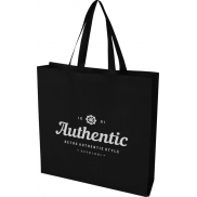 EcoSeal torba na zakupy z dnem wykonana z włókiny z recyklingu z certyfikatem GRS o pojemności 12 l, czarny