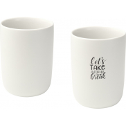 Male kubki ceramiczne o pojemności 350 ml - zestaw 2 sztuk, biały