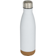 Cove butelka na wodę o pojemności 500 ml ze stali nierdzewnej z podwójnymi ściankami i izolacją próżniową oraz detalami korkowym