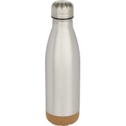 Cove butelka na wodę o pojemności 500 ml ze stali nierdzewnej z podwójnymi ściankami i izolacją próżniową oraz detalami korkowym