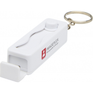 Aggia podstawka pod telefon z recyklingowanego tworzywa sztucznego z sensoryczną zabawką antystresową, biały