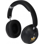 Hoggar składane słuchawki nauszne z tworzyw sztucznych pochodzących z recyklingu z funkcją ANC i ENC, czarny