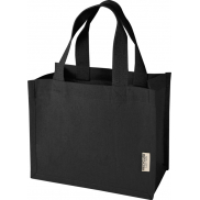 Odessa mini torba na zakupy z dnem wykonana bawełny z recyklingu z certyfikatem GRS o gramaturze 220 g/m² i pojemności 9 l, czar