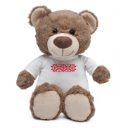 Maskotka Big Teddy w koszulce z motywem świątecznym, brązowy