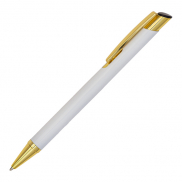 Długopis aluminiowy Lindi, biały/złoty