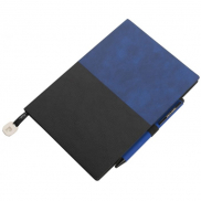 Notatnik A5 w kropki i długopis REPORTER Pierre Cardin - niebieski