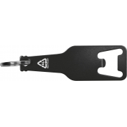 Brelok z aluminium z recyklingu otwieracz do butelek MALMO - czarny