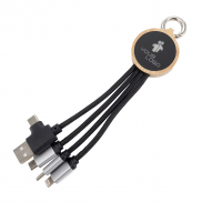 Kabel 4w1 z podświetlanym logo, LH-ZMU05 - beżowy