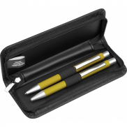 Zestaw piśmienny długopis i ołówek automatyczny soft touch UPPSALA - żółty