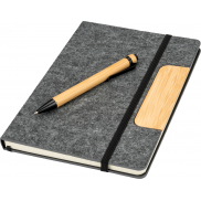 Notes A5 w linie z papieru z recyklingu z długopisem WALSALL - szary