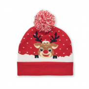Świąteczna czapka z dzianiny - czerwony