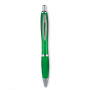 Długopis z miękkim uchwytem - przezroczysty zielony