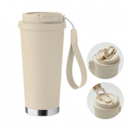 Kubek dwuścienny 500 ml - beżowy