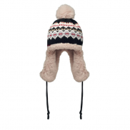 Dzianinowa czapka nauszniki - czarny