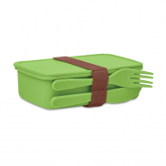 Lunchbox ze sztućcami - limonka