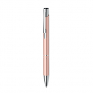 Długopis aluminiowy, recykling - beżowy/czerwony