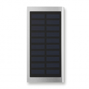 Solarny power bank 8000 mAh - srebrny mat