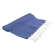 Ręcznik plażowy z recyklingowanej bawełny - ciemno niebieski