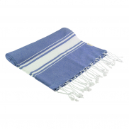 Ręcznik plażowy z recyklingowanej bawełny - ciemno niebieski