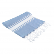 Ręcznik plażowy z recyklingowanej bawełny - jasno niebieski